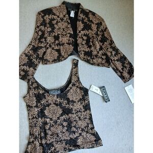 Alex Evenings Jacket Large P Tank Set Brocade Embellished Party Bridesmaid New